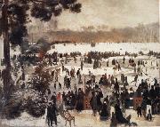 Pierre Renoir Skaters in the Bois de Boulogne oil painting artist